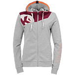 Kempa Core 2.0 Kapuzenjacke Women dark grau melange/deep rot