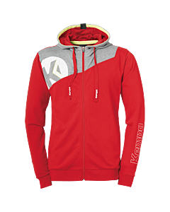 Kempa Core 2.0 Kapuzenjacke rot/dark grau melange