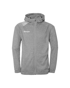 Kempa Ambition 28 Kapuzenjacke dark grau melange/weiß