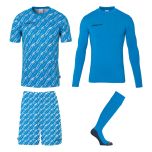 uhlsport Progressive Torwart Set cyan/weiß