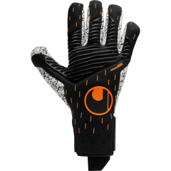 uhlsport Speed Contact Supergrip+ Finger Surround Torwarthandschuhe schwarz/weiß/fluo orange