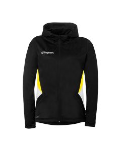 uhlsport Equipe 29 Multi Hood Jacke Damen schwarz/weiß/limonengelb