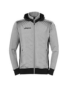 uhlsport GOAL Tec Kapuzenjacke dark grey melange/schwarz