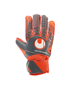 uhlsport Aerored Starter Soft Torwarthandschuhe dark grau/fluo rot/weiß